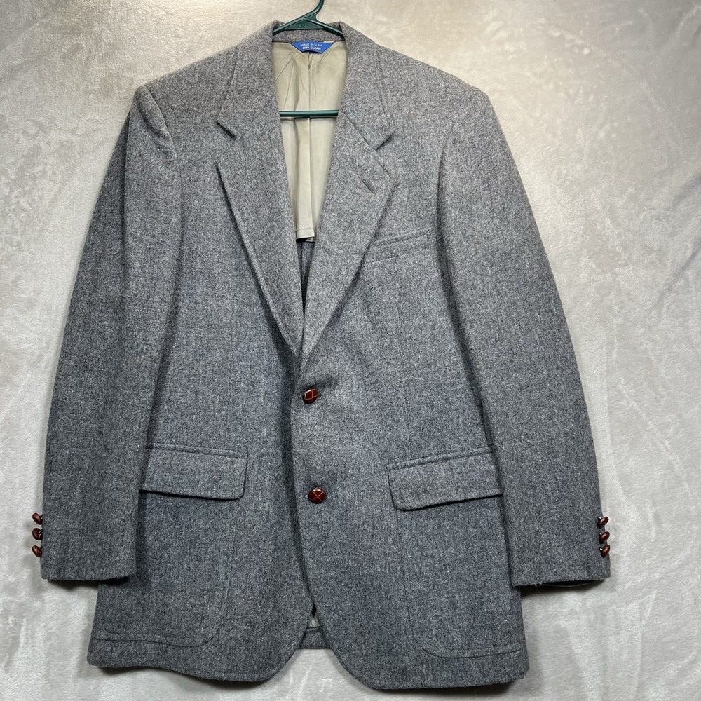 VTG PENDLETON Wool Jacket Blazer *READ* MADE IN USA  Wood Button Mens 40
